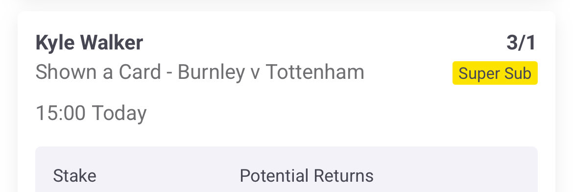 Yellowcardtips's tweet image. 🚨 3PM PREMIER LEAGUE ALERT 🚨

🟨 3/1 Card Single

🟨🟨 15/1 Card Double

🟨🟨🟨 38/1 MASSIVE Card Treble 💥

Multiple games, plenty of battles 👀

#bettingtwitter #gamblingtwitter #footballtwitter
#ukbetting #ukpunters
#premierleague #epl #matchday
#cardbets #footballbets #acca