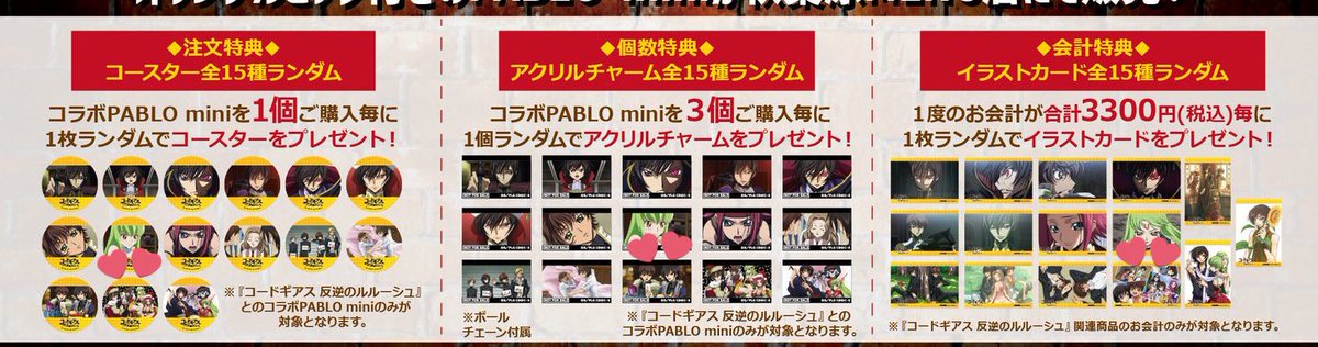 コードギアス パブロ PABLO アクリルチャーム コースターイラスト