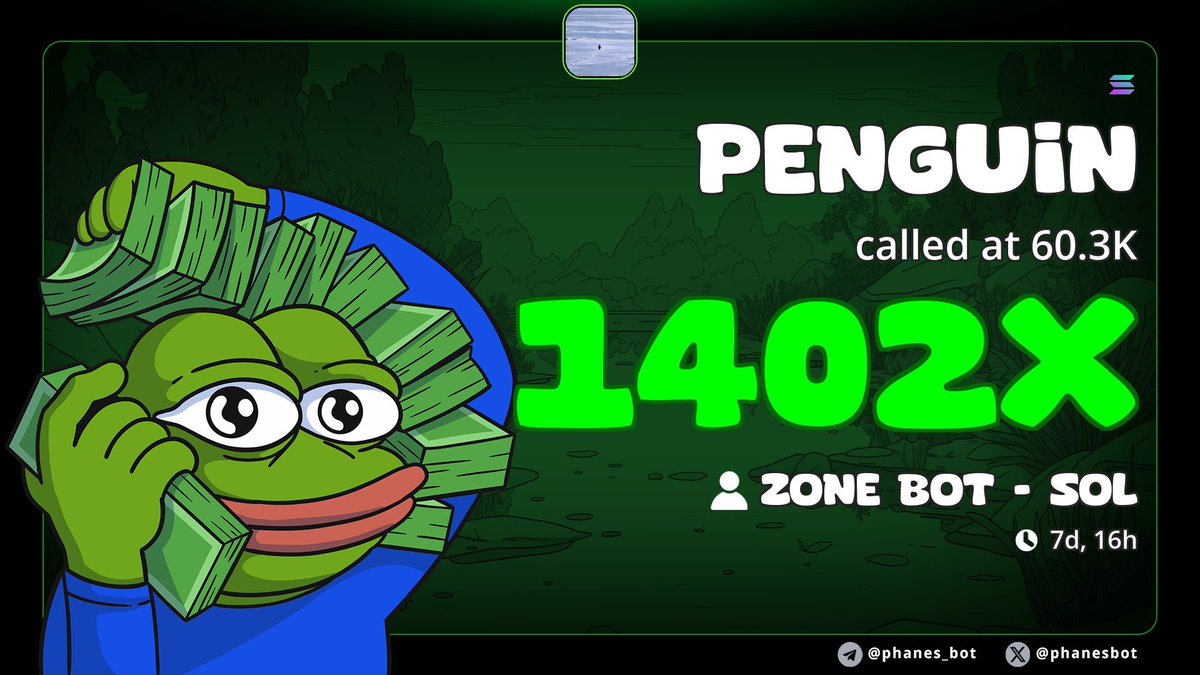 Imagine what this ZoneBot user is raking in with $PENGUIN right now 🤯🤯

1400x on $PENGUIN since ZoneBot called it. Simply mindblowing.
8Jx8AAHj86wbQgUTjGuj6GTTL5Ps3cqxKRTvpaJApump

ZoneBot is your ultimate edge. Don't miss the next runner: t.me/zonepaymentbot…