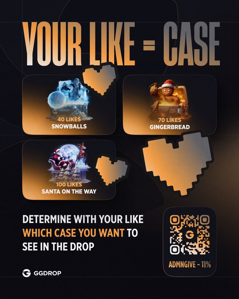 gg_drop's tweet image. 🔥 LIKE RAIN IS ON 🔥

Today it’s Like Drop — and this time your likes decide what we launch next on the Giveaways page 👀

The more likes this post gets, the bigger the case we’ll add to the site giveaway.
Main like counter is tracked on TWITTER (X) ⚠️

❤️ 40 likes — Snowballs…