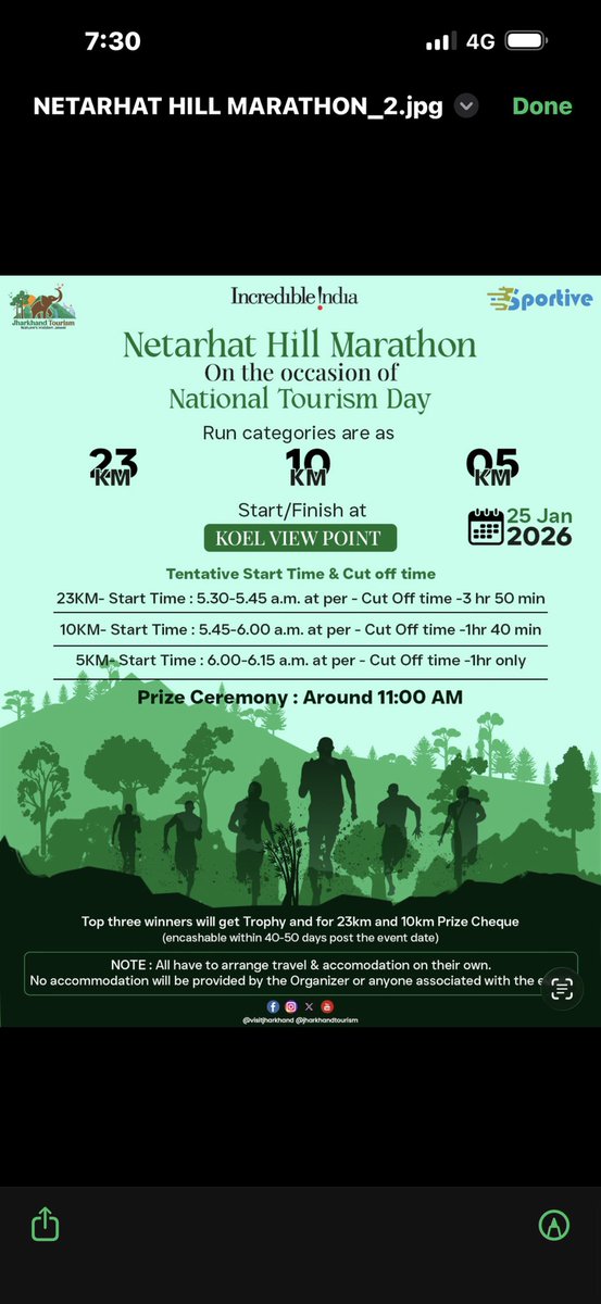 VisitJharkhand's tweet photo. Tomorrow is the day! 
Netarhat is ready to welcome runners for an early-morning hill challenge on National Tourism Day. Let the run begin!

#NetarhatHillMarathon #VisitJharkhand #NationalTourismDay #RunInNature
@HemantSorenJMM https://t.co/FeWZUvLLbK