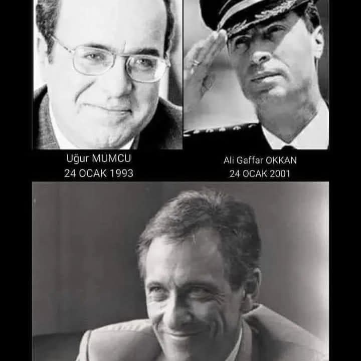 VURULDUK EY HALKIM UNUTMA BİZİ...
Üç değerli insanımızı tarihte bugün yitirmişiz. Ne acı ki  Gaffar Okkan ve Uğur Mumcu hain teröre kurban gittiler...
Unutmadık, unutturmayacağız...
Saygı ve rahmetle anıyorum...
#gaffarokkan 
#uğurmumcu 
#ismailcem