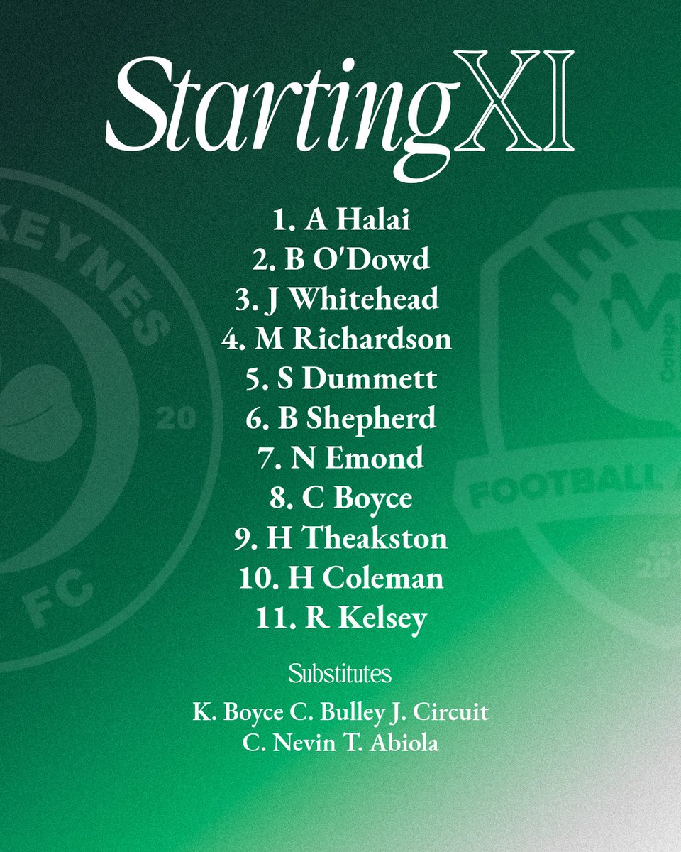 ☘️⚽️ | STARTING XI!

Here’s how the Irish line up this afternoon against <a href="/MKCollegeFooty/">Milton Keynes College Football Academy</a>