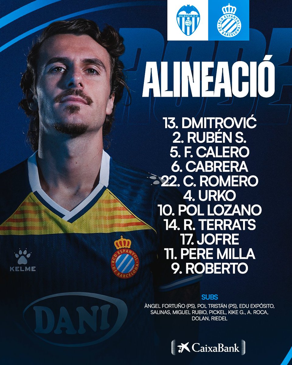 📜 | Valencia CF v RCD Espanyol – starting XIs