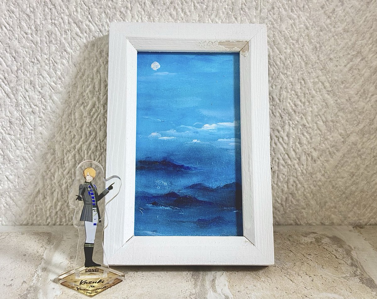 out ゆる〜り様 ブルーシャビー ✧ 窓辺 オブジェ 前回のコラボの時にテラステラスの1階で銚子に移住された作家さんの絵
