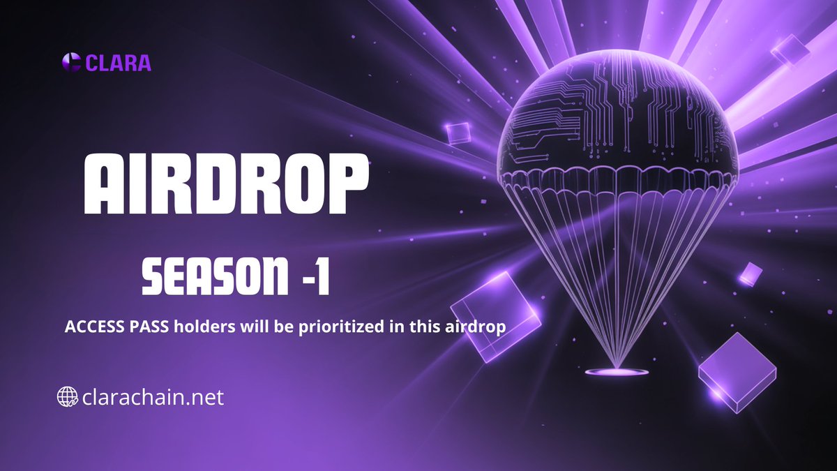 ⚡CLARA Airdrop Incoming…

📌 Register your wallet using the Google Form: forms.gle/EbEDVp2zXESXpo… 

🔁Retweet and comment your wallet 🚀 

Don’t miss this opportunity 👀

🎯ACCESS PASS holders will be prioritized in this airdrop.

ACCESS PASS : clarachain.net/access