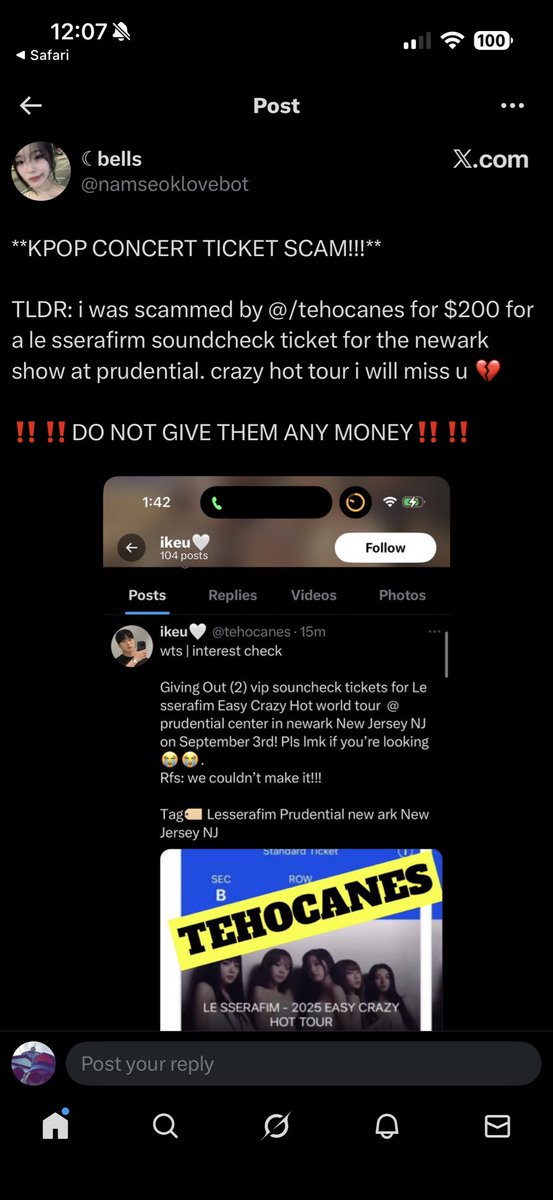 brooke_176's tweet photo. @tehocanes This is a scam! You can keep blocking me and posting this and I’ll keep exposing you. Scammer you should be in jailllllllll https://t.co/pyye1VReMT