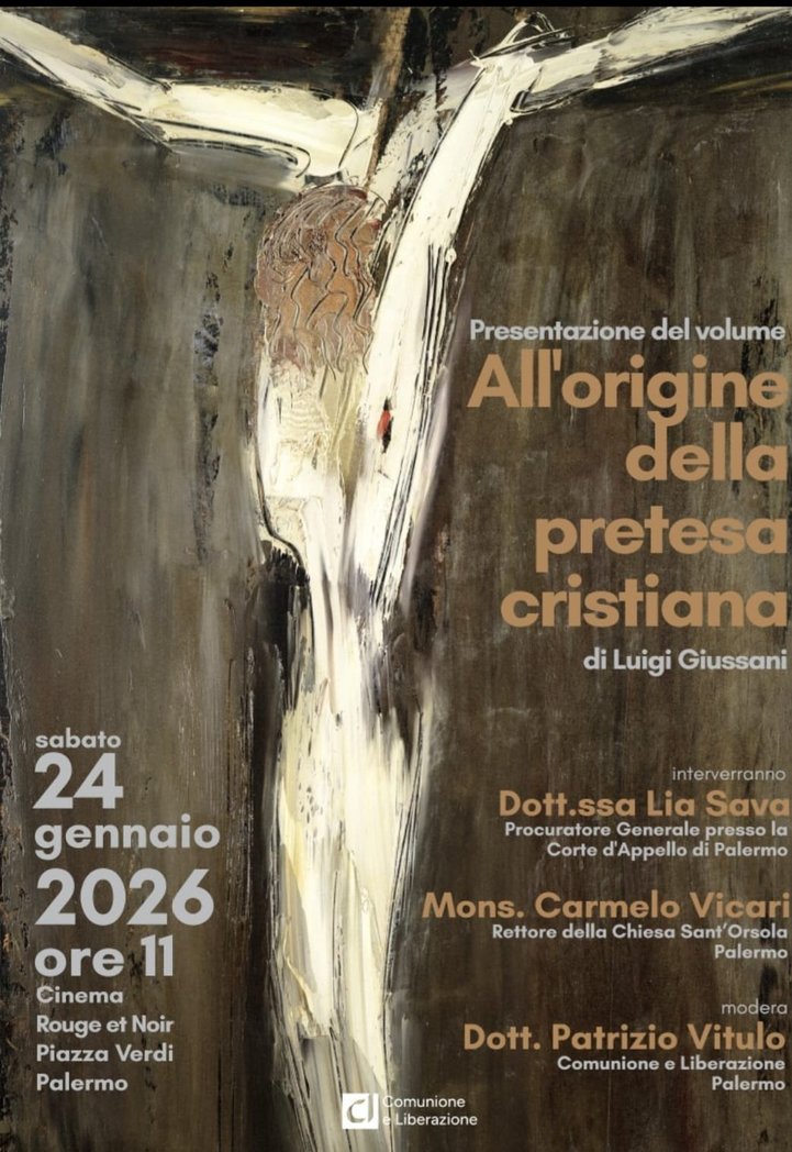 «L’ipotesi che Dio si sia fatto uomo per accompagnare l’uomo verso il suo destino è l’unica che risponde pienamente all’esigenza del cuore.»
Oggi a #Palermo la presentazione del libro di #DonGiussani "All'origine della pretesa cristiana"