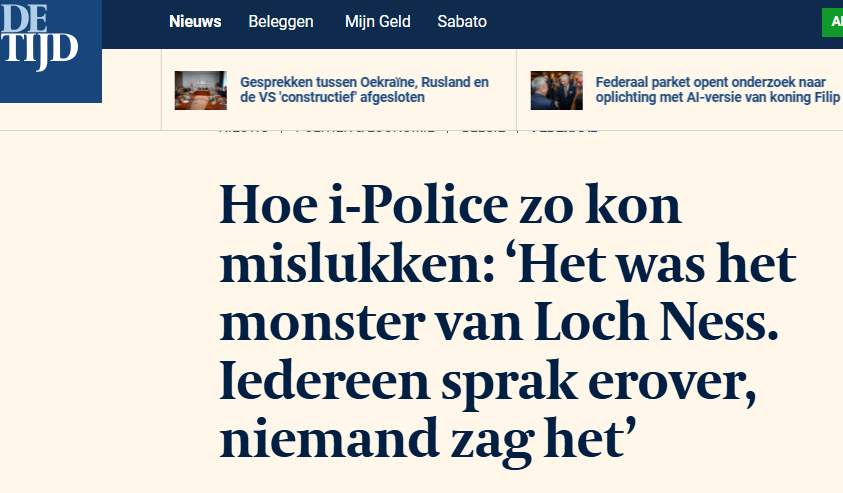 Als de reconstructie van De Tijd over het fiasco van I-police slechts maar voor de helft zou kloppen, draagt minister Annelies Verlinden een verpletterende verantwoordelijkheid en is ontslag de enige uitkomst. 

Helaas zal dat niet gebeuren. Ministers nemen in ons land quasi