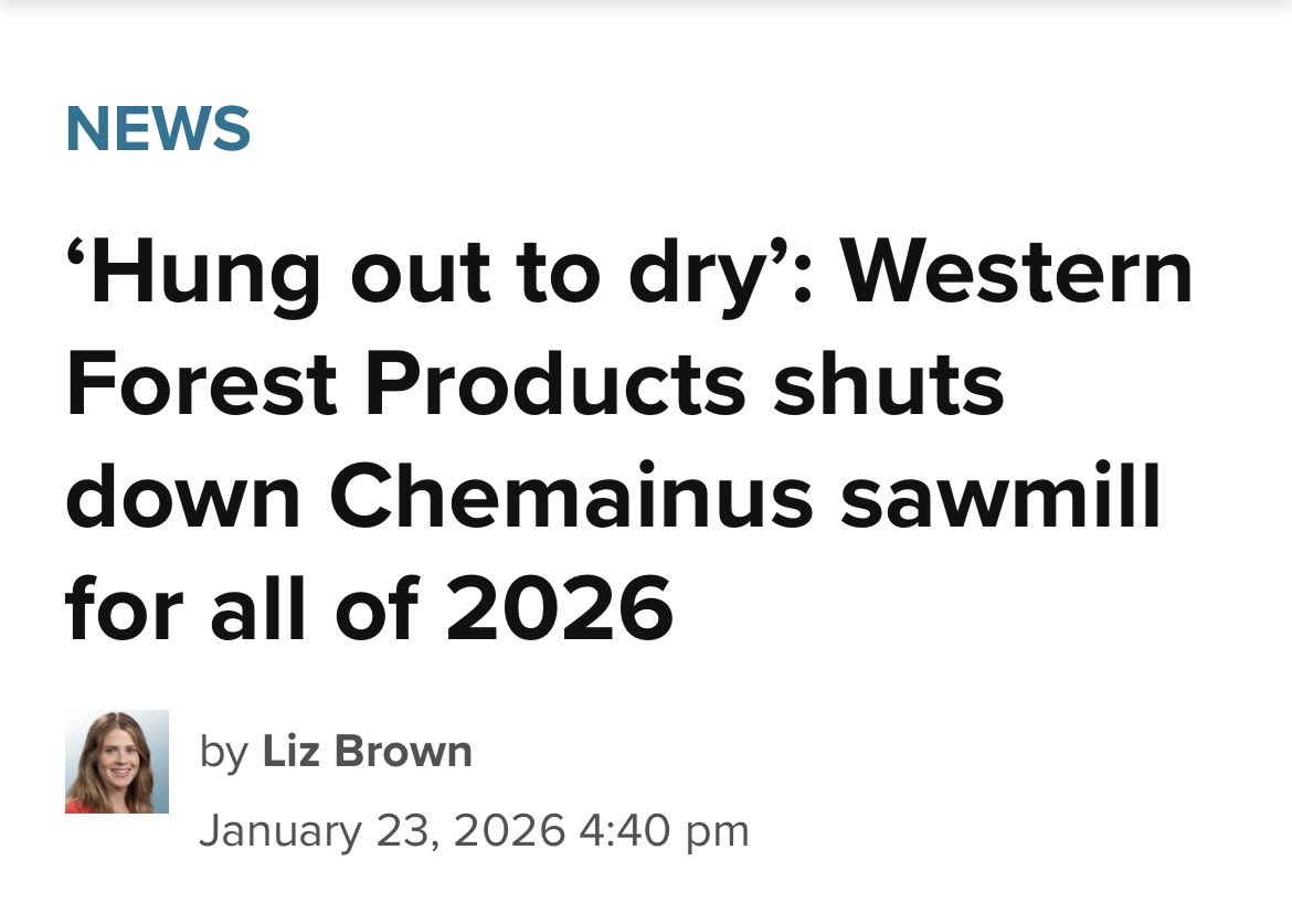 mortimer_1's tweet image. Here is the last few months for the BC Forestry sector in 4 photos

@rparmar_BC and @Dave_Eby should resign. Their ideological forest policies over the last 8 years are now fully be felt when combined with duties and tariffs

@AaronGunn @yuri_fulmer @NVanCaroline