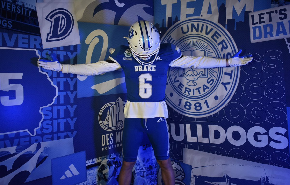 hunterniklos's tweet image. Had an amazing time on my official visit to @DrakeBulldogsFB. Thank you to all the coaches for making my trip to Des Moines a special one!