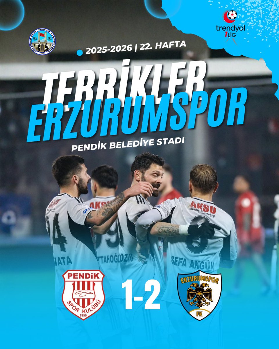 Tebrikler <a href="/Erzurumspor/">Erzurumspor FK</a> 💙🤍
Takımımız, zorlu İstanbul deplasmanından 3 puanla dönüyor.

#TrendyolBirinciLig #PENvERZ #Erzurumspor