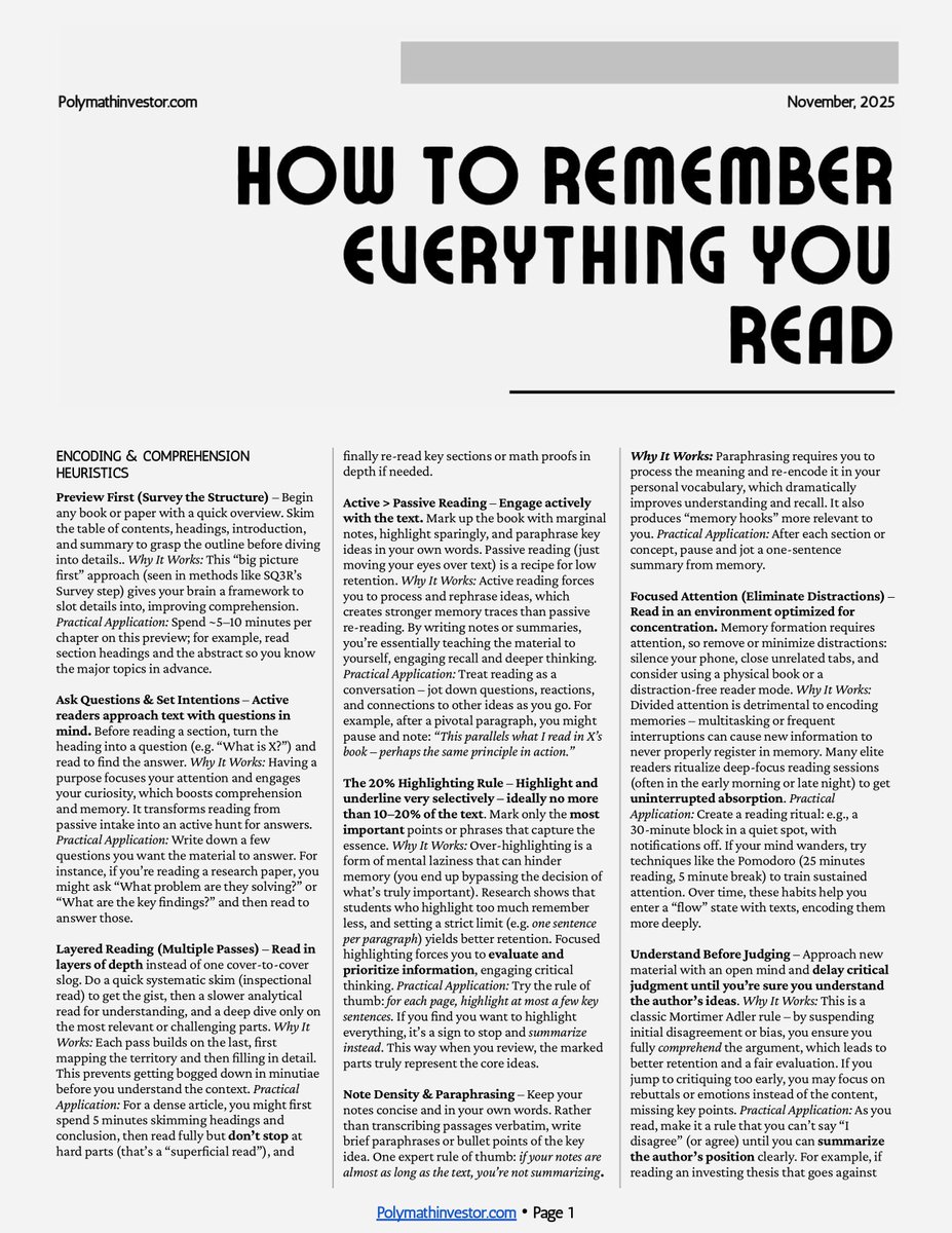 How to remember everything you READ