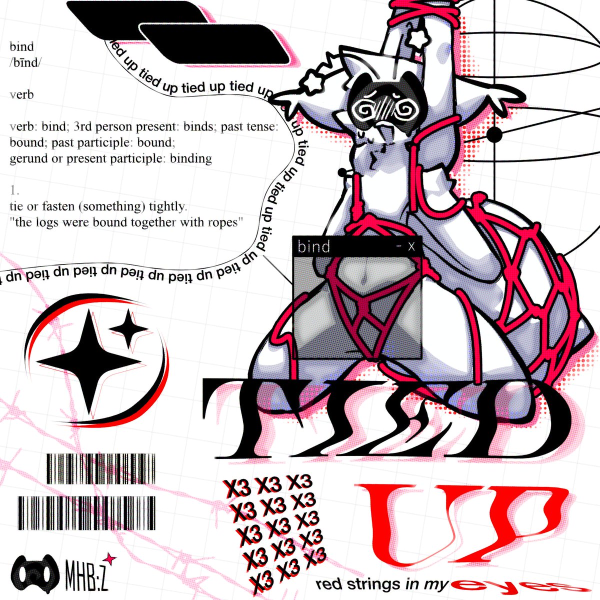 TIED UP X3 - out now on soundcloud and bandcamp!
design by me, art by <a href="/Hibachi_wav/">Hibachi_wav</a>