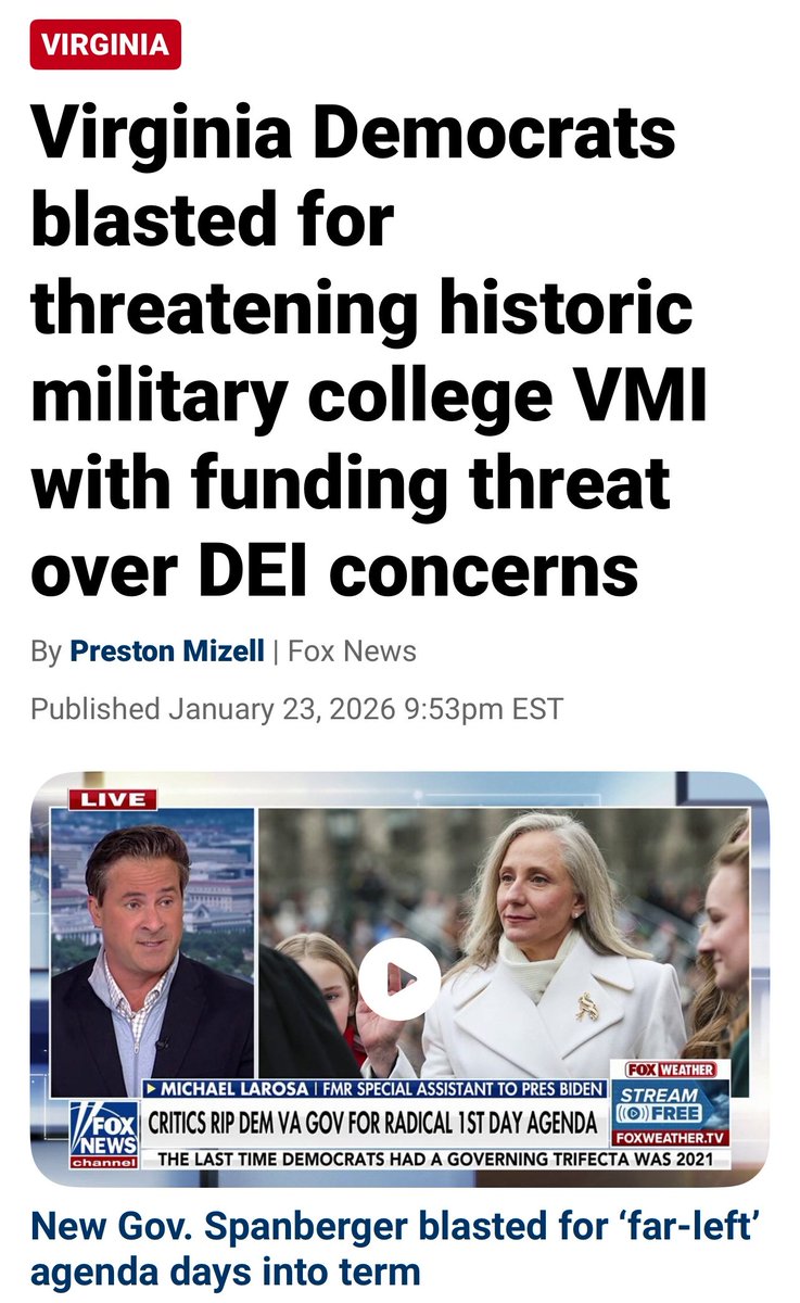 JenKiggans's tweet image. As a proud mother of a 2025 VMI graduate, I condemn these attacks on @VMI1839. This time-honored institution forges military leaders and community leaders of character through discipline, excellence, and service. I will not stay silent while Virginia democrats and the woke…