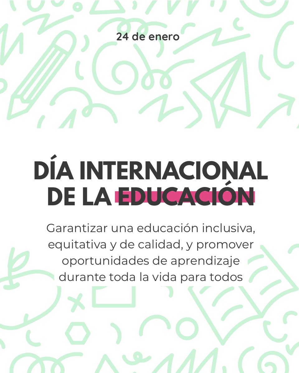 La educación no solo enseña, abre caminos, reduce desigualdades y construye futuro.
Hoy celebramos el derecho de todas las personas a aprender, crecer y soñar. 📖✨

#DíaInternacionalDeLaEducación
