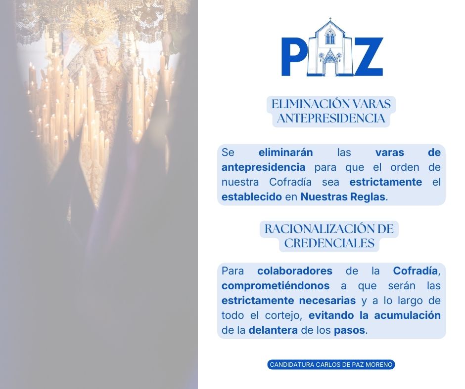 CarlosdePazHM's tweet photo. 🟣 Una Madrugá vivida con Fe necesita 𝗼𝗿𝗱𝗲𝗻, 𝗰𝗮𝗹𝗺𝗮 y 𝗳𝗼𝗿𝗺𝗮𝗰𝗶ó𝗻.

Nuestro 𝗰𝗼𝗺𝗽𝗿𝗼𝗺𝗶𝘀𝗼 es mejorar la organización del cortejo para que la Estación de Penitencia se viva con dignidad y se pueda disfrutar.

Cuidar al Nazareno también es ordenar la Cofradía y respetar las Reglas.

🟪 Adjunto -en formato diseño- detallamos propuestas para mejorar la Cofradía, que es la Hermandad en la calle.

#PorunaHermandaddePaz #HaceFaltauncambio #SSantaSevilla26