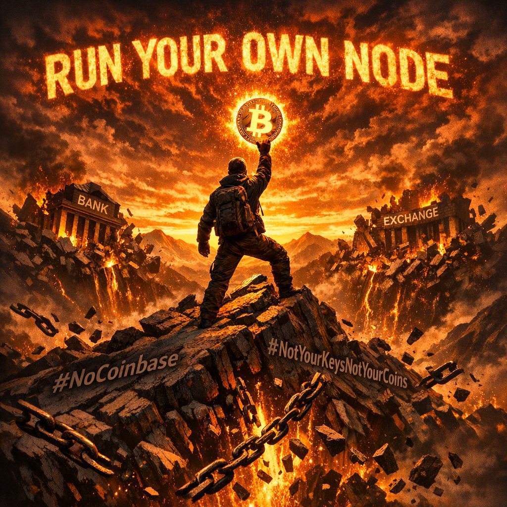 Finanz_Guide_'s tweet image. I’m spinning up five more Bitcoin full nodes. Join me and strengthen decentralization!
Run your own node, take control.
#RunYourOwnNode #NoCoinbase #NotYourKeysNotYourCoins