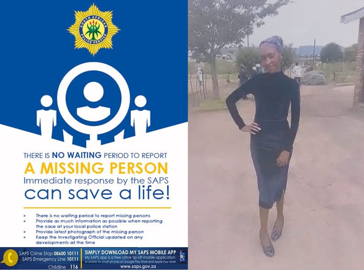 SAPoliceService's tweet photo. RT #sapsFS Phuthaditjhaba #SAPS requests community assistance in finding a #missing woman, Thandi Kersia Mokoena, aged 25.

According to her mother, who is residing at Section 02, Mandela Park, her daughter informed her that she visited her boyfriend at Makhalaneng  village in Qwaqwa, the father of her 5yr-old child however, she failed to return home. Her mother further reported that according to Thandi’s friend, she was last seen on Wednesday, 07 December 2025 at Setsing Shopping Complex. Several attempts to reach her on her cellphone were unsuccessful. Info-> SAPS Phuthaditjhaba detectives on 079 889 3311. #CrimeStop #MySAPSApp ME
https://t.co/jyeH5pKizh