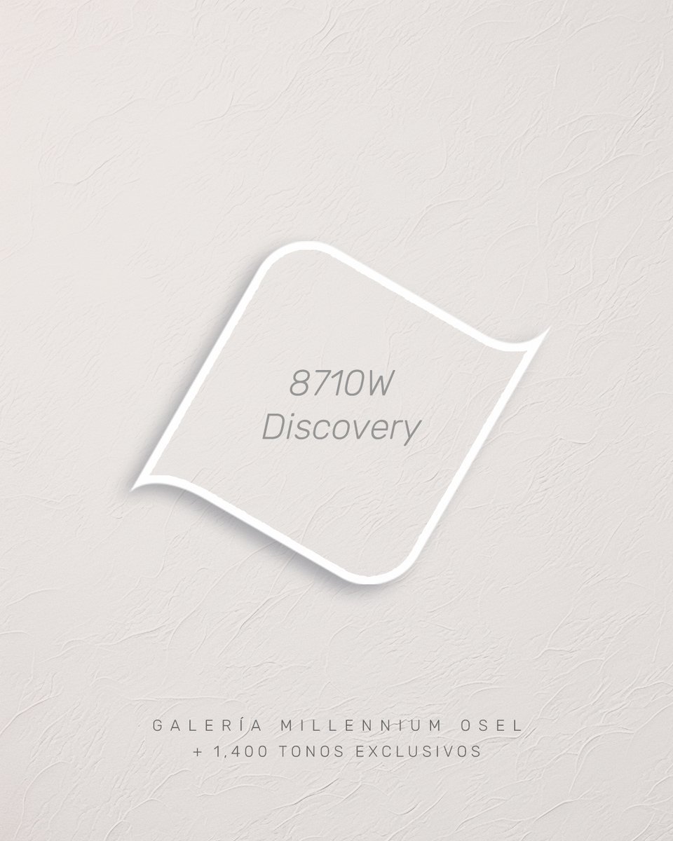 Sutil y delicado... 🏠 así es nuestro tono Osel de la semana:

8710W - Discovery

¿En qué espacio de tu hogar lo usarías?

#PinturasOsel
#interiorismo
#color
#decoratuhogar
#galeriamillennium