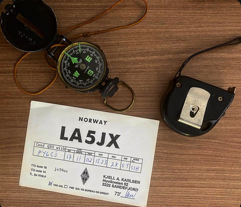 py6cj's tweet photo. Just reminiscing about some of my old contacts. This one takes me back to 2002 —24 years ago—when I had a great QSO with LA5JX - KJELL A. KARLSEN, NORWAY , on 28 MHz.
#HamRadio #AmateurRadio #qslcard #dxhamradio #py6cj https://t.co/I52CRoJkry