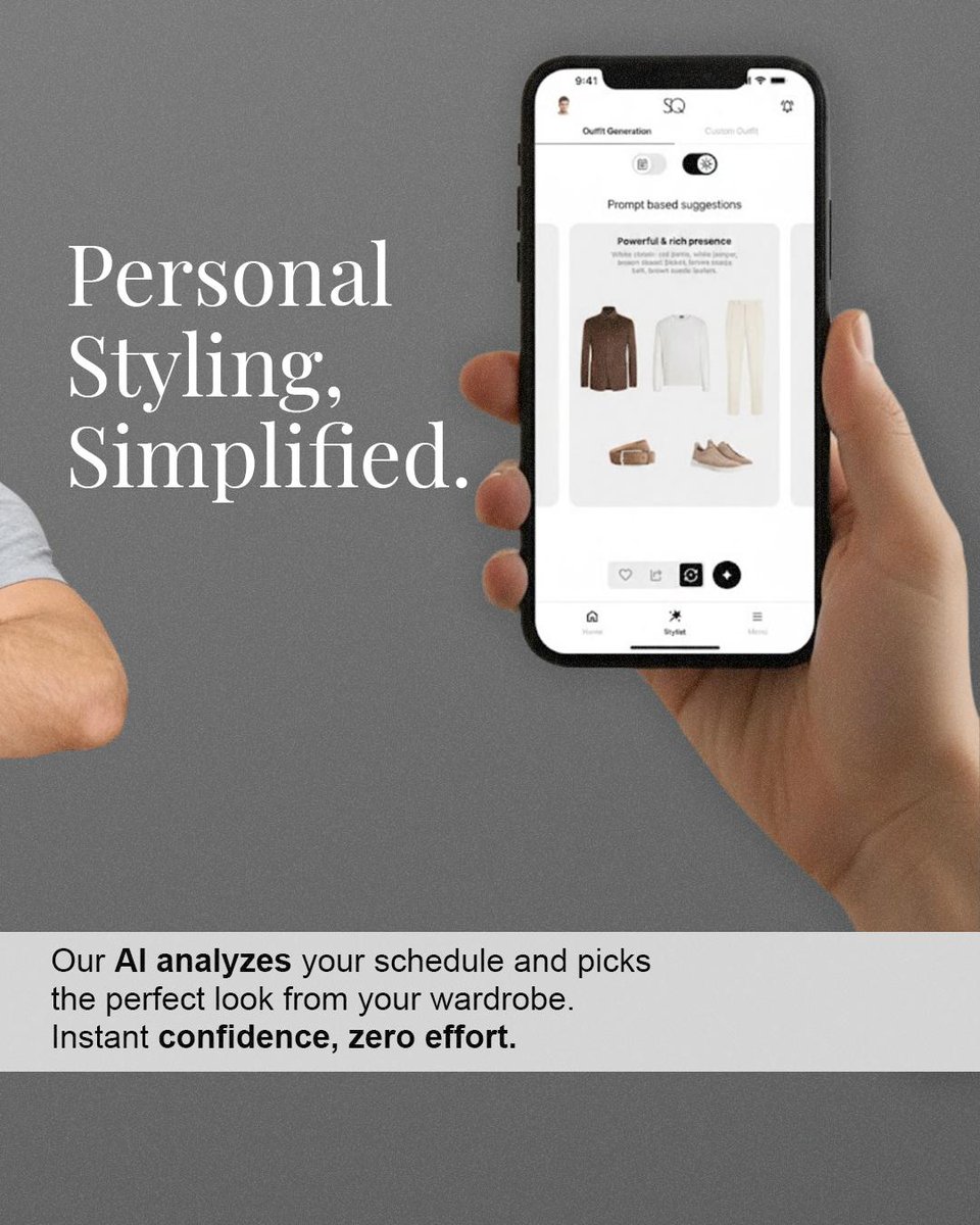 Stylistiqapp's tweet image. Too many clothes… and still nothing to wear? That’s outfit stress, and StylistIQ fixes it.

#OutfitStress #StylistIQ #SmartCloset #MensStyleHelp #DailyOutfits #ConfidenceStyle