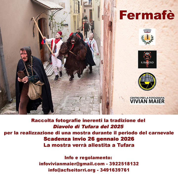 cfc_VivianMaier's tweet photo. In occasione del carnevale le associazioni Cfc"Vivian Maier"e ACF''Sei Torri'',con il Patrocinio del Comune di Tufara e dell'associazione il diavolo di tufara,organizzano la 2°edizione della collettiva fotografica dedicata alla tradizione del Diavolo di Tufara dal titolo"Fermafè" https://t.co/0h9gXs21eG