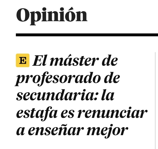🔗Como se está difundiendo en abierto un vídeo de YouTube de <a href="/FdezLiriaCarlos/">Carlos Fernández Liria</a> donde se critica al máster docente como parte de la formación inicial lo propio es compartir en abierto el artículo como réplica de <a href="/mallemar/">María del Mar Sánchez</a>, <a href="/nolo14/">Manuel Fernández Navas</a>, <a href="/tonisolano/">Toni Solano 🍏📚🍏</a> y un servidor: telegra.ph/El-máster-de-p…