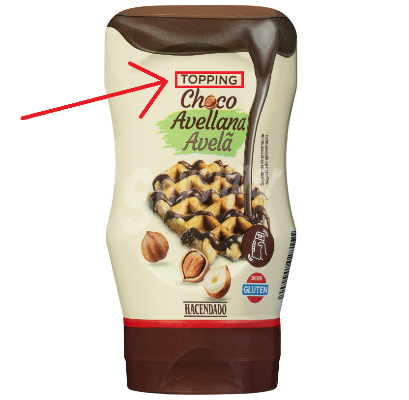 DeDanfer's tweet photo. Mercadona contribuyendo a la invasión de anglicismos innecesarios: ahora, al sirope o la salsa de chocolate lo llaman «topping». Quieren sonar «moderning» los muy «ridículing».
#danfer #anglicismos #anglicismo #SinAnglicismos https://t.co/mqN20wrJym