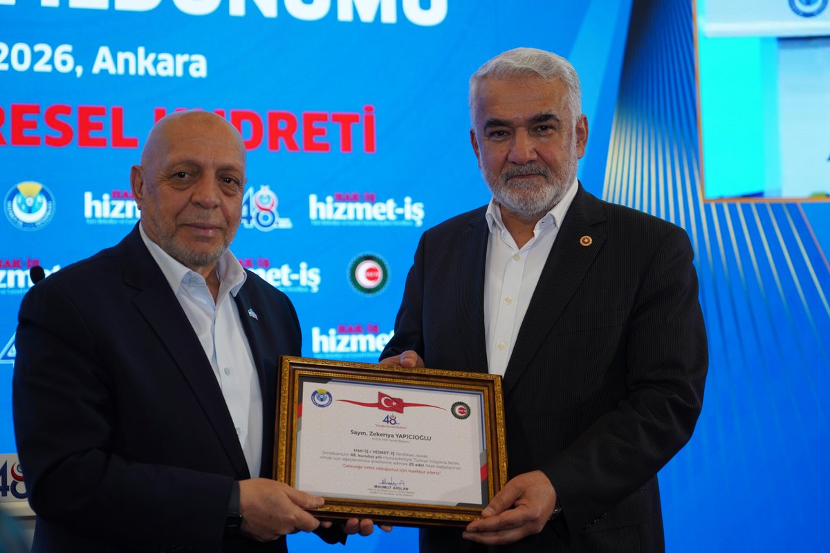 Genel Başkanımız Sayın Zekeriya Yapıcıoğlu, Hizmet-İş Sendikası’nın 48. Kuruluş Yıldönümü Programına katıldı.

Genel Başkanımız, selamlama konuşmasında Hizmet-İş Sendikası'nın 48. yılını tebrik etti.