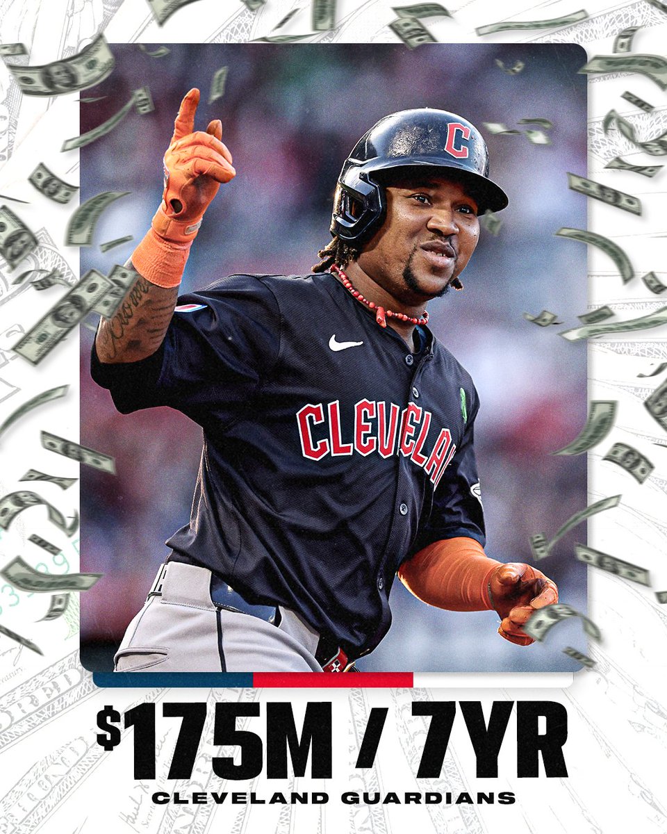 SportsCenter's tweet image. José Ramírez and the Guardians have agreed on a new seven-year extension worth $175 million, a source confirmed to ESPN.