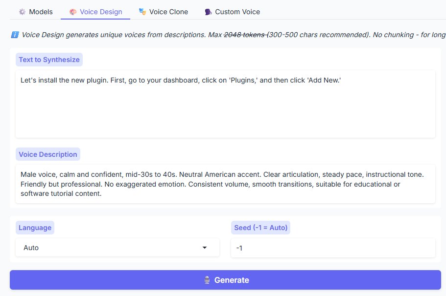 Qweb3-TTS บน 3060ti 8GB ความยาวเสียง 7 วิ ใช้เวลา gen 15 วิ แถม gpu ไม่บินอีกต่างหาก โอ๊ยยย เลิฟฟฟฟฟ 🥰 (เคยลอง coqui-TTS พัดลมหมุนเต็มสปีด 🥶)