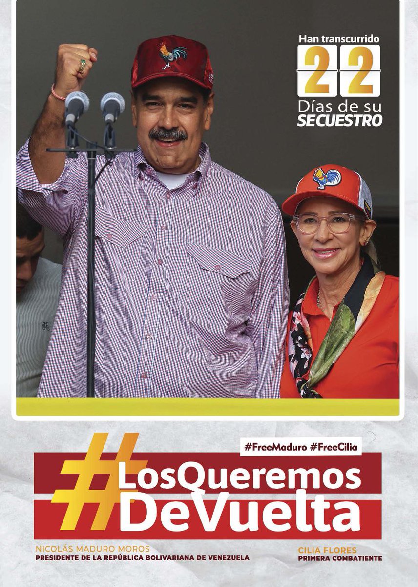 JosManaure95's tweet photo. Siempre Será Nuestro NORTE y Nuestro SUR traerlos de Vuelta JUNTO A SU PUEBLO 👉✌️ #LosTraeremosDeVuelta #Bringthemback #ReleaseMaduroAndCilia