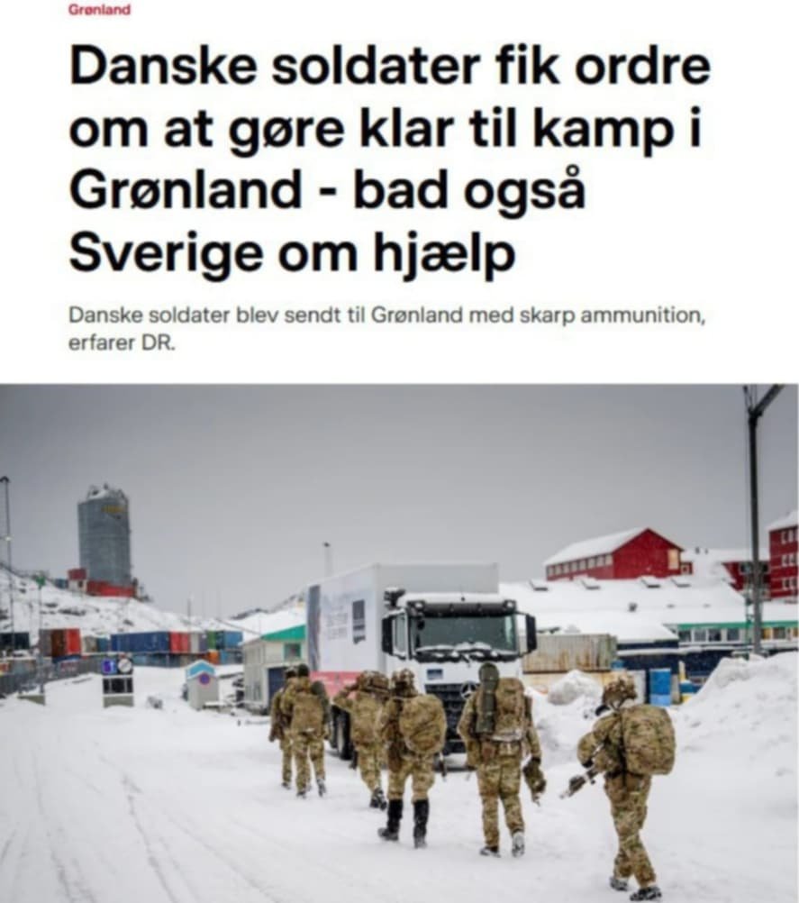 ZaZdzislaw's tweet photo. Wojska duńskie otrzymały rozkaz przygotowania się do walki w Grenlandii.
Jednostki armii w ramach ćwiczeń użyły ostrej amunicji na wyspie, zwróciły się także o wsparcie wojskowe do Szwecji #DRNews
Wiadomo, że Polska Donalda nie pomoże, broni wschodnich rubieży Rzeczypospolitej. https://t.co/EOt6UFPLjB