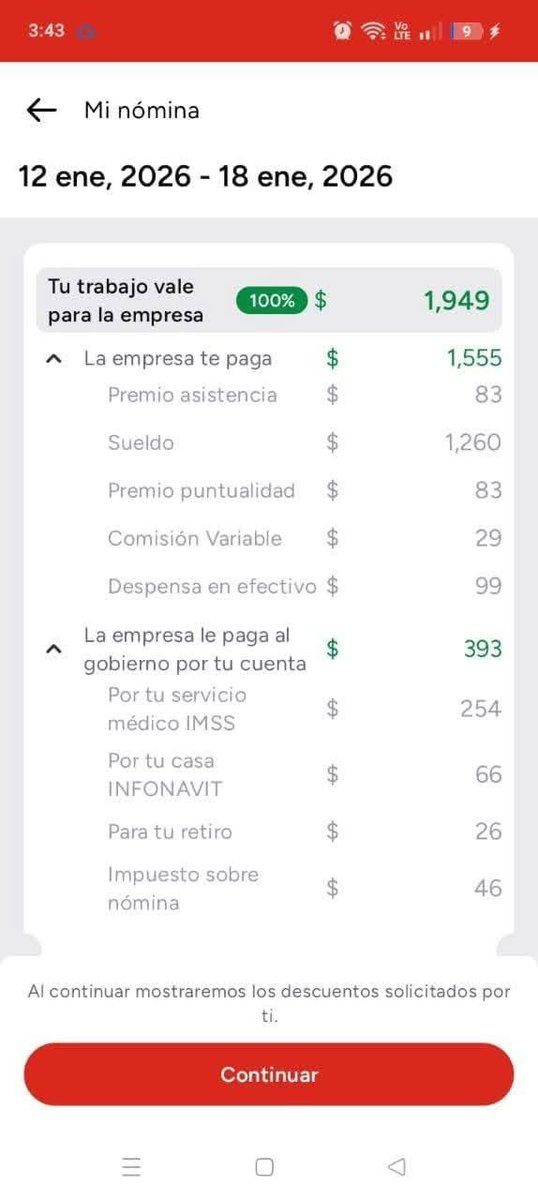 EIJefeDiego's tweet image. Gran acierto de @GrupoSalinas al mostrar con claridad cuánto cuesta realmente una persona dentro de la empresa.

Antes de que empiecen a gritar y criticar el monto del salario ($1,949): ese ingreso es semanal y, por la forma en que está desglosado (bonos, premios, comisiones), no…