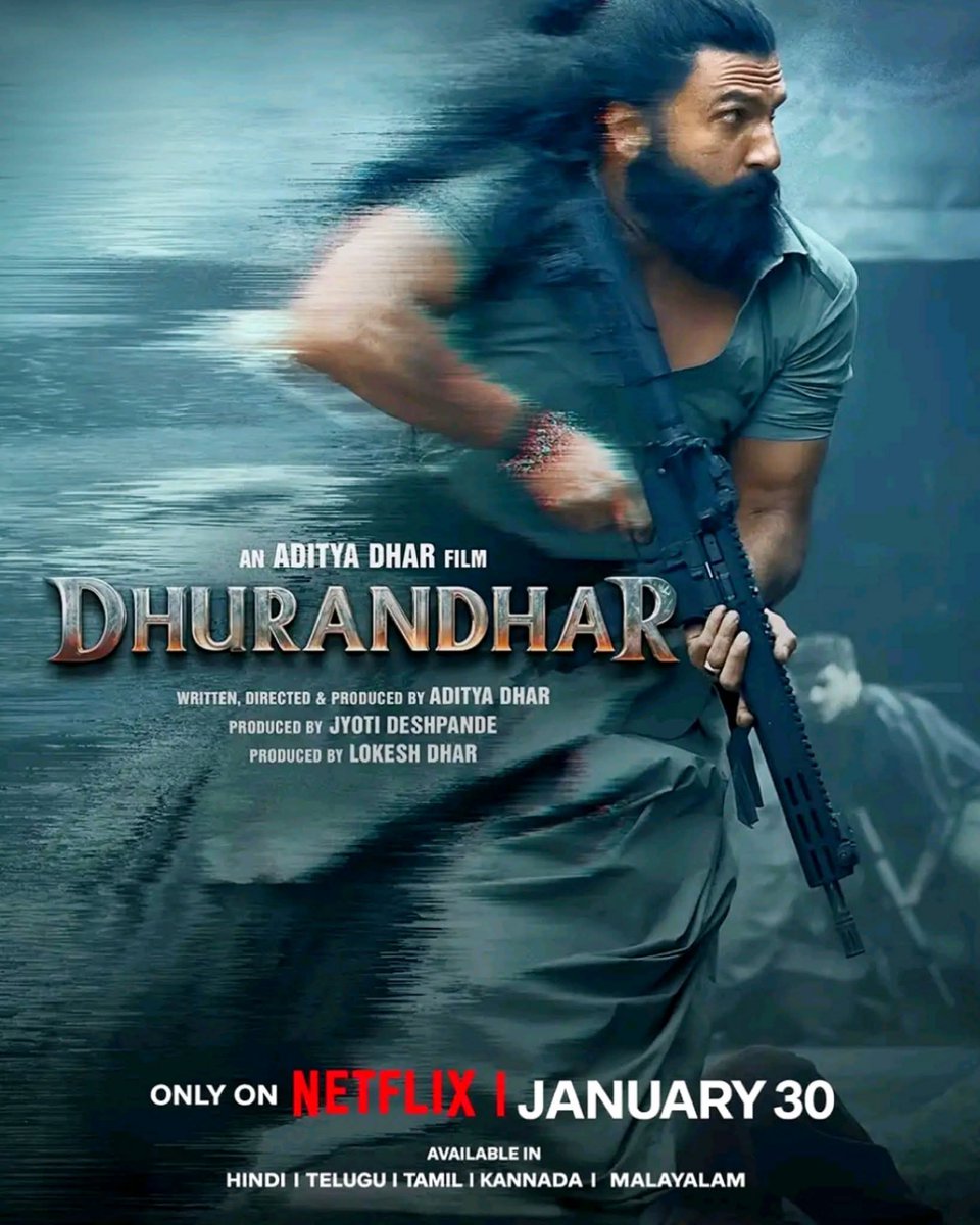 amal_tovi's tweet photo. #Dhurandhar Movie Streaming From 30th January 2026 On #Netflix 🔥🔥
Available Audio #Hindi #Tmail #Telegu #Malayalam #Kannada 🔊 💣
Dhurandhar OTT Deal 🤝 285cr On Netflix
#RaveerSingh | #RMadhavan | #AkshayeKhanna | #SanjayDutt | #ArjunRampal 😍 https://t.co/GtUXoSKG01