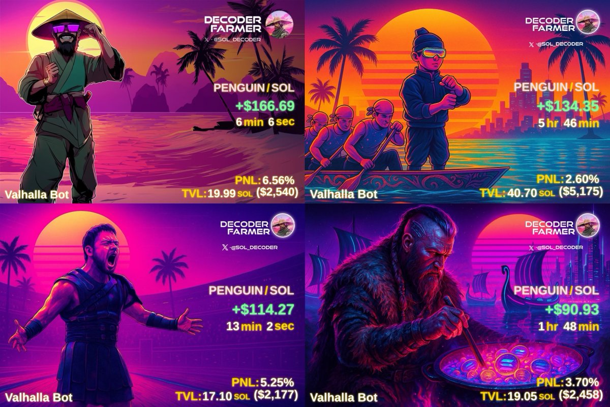 SOL_Decoder's tweet image. $PENGUIN is exploding 💥
Do you think Trump should take over Greenland?

And this is not the first time our users have been able to print BIG with safe LPing, just copy trading others with our Valhalla bot.

Get started for absolutely FREE
Hop in our Discord today to begin :)