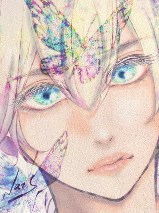 目が合った人- おめめと唇描くのが大好きマンなので、これぞ私って感じのイラスト