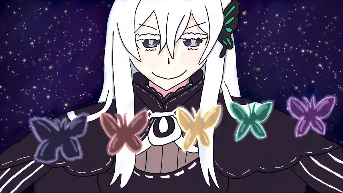 Happy Birthday Echidna! 🦋

I enjoyed the newest Omega side stories, so thought I'd add an extra touch to this.

#エキドナ生誕祭2026
#エキドナ誕生祭2026