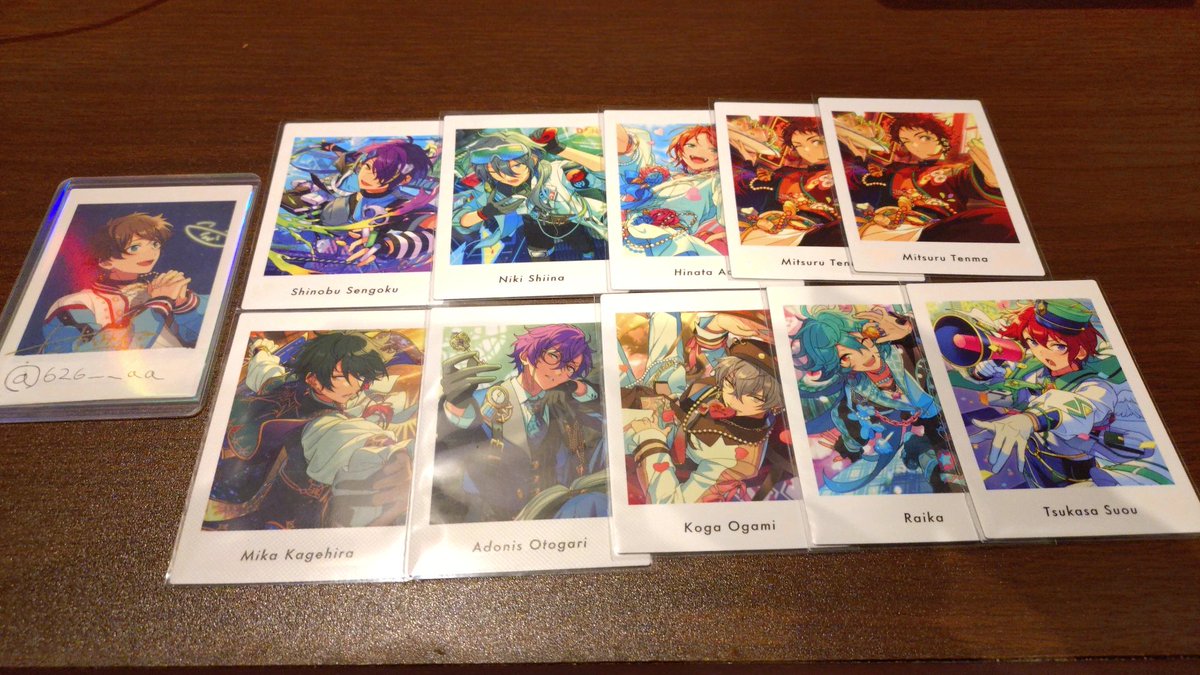 626__aa's tweet photo. あんスタ ぱしゃっつ 交換 vol.6 7周年

譲)画像1.2.3(忍 ニキ ひな��� 光 みか アドニス 晃牙 ライカ 司 渉 真 嵐 夏目 英智 鉄虎 日和 瀬名 宙)

画像2詳細ALT

求)vol.6なずな>>>vol.6翠

郵送希望📮複数人からお声がけいただいた場合複数の方優先。

検索からでもお気軽にお声がけください🕊 https://t.co/bxBiCK7Yrw