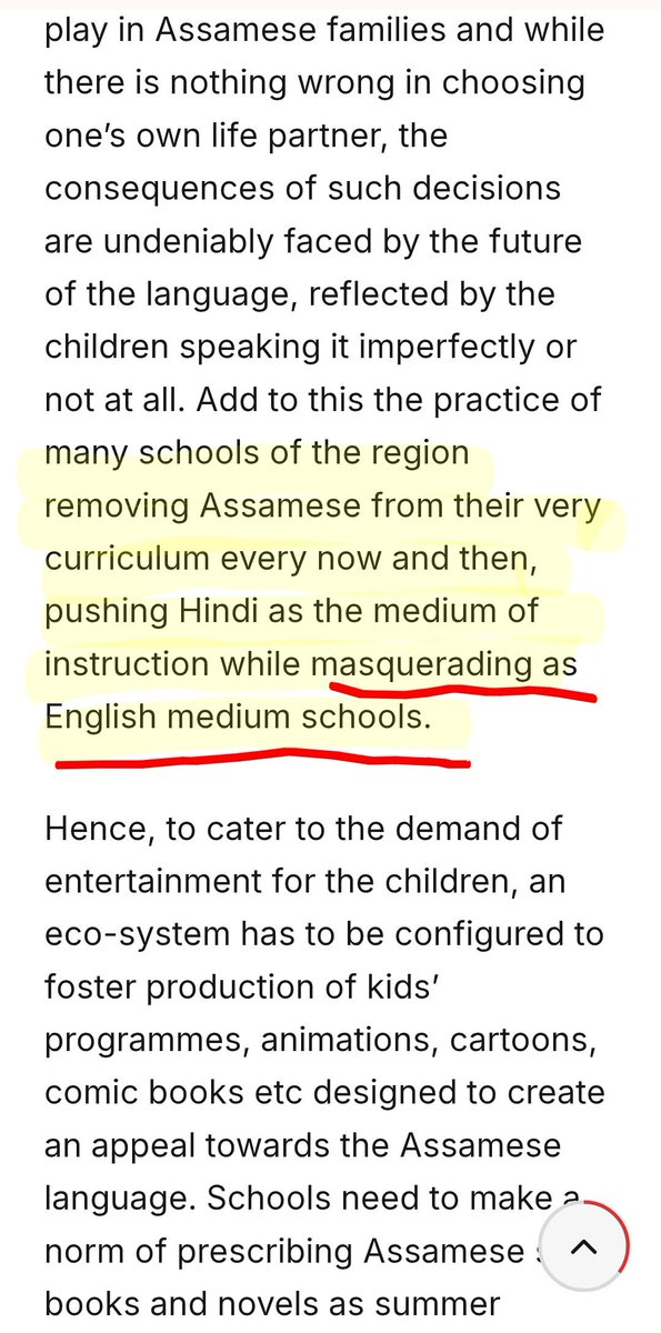 axomson_'s tweet photo. Another conspiracy, particularly seen among schools of non state board is elimination of Assamese from the curriculum paving way for increased Hindi usage even when they are officially English medium schools. Sadly is that this is sometimes celebrated by the parents 4/n https://t.co/QSFl02alMy