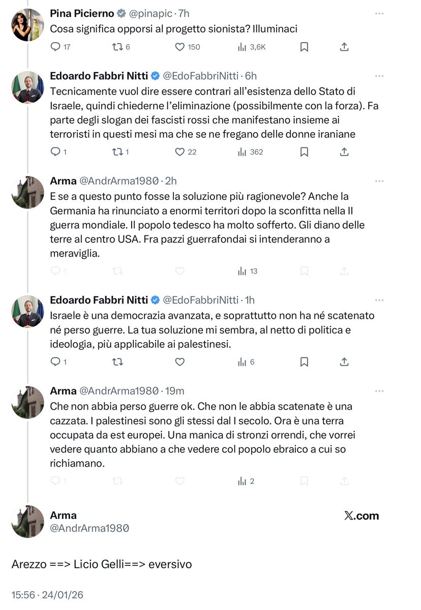 Vi presento il genio fascista rosso del giorno che si prodiga nel suo miglior numero di repertorio: non riuscendo a sostenere una conversazione civile si prodiga in insulti e blocca. Che dite, abbiamo gli estremi per la letterina verde?

<a href="/pinapic/">Pina Picierno</a> <a href="/iurimariaprado/">Iuri Maria Prado</a> ?
