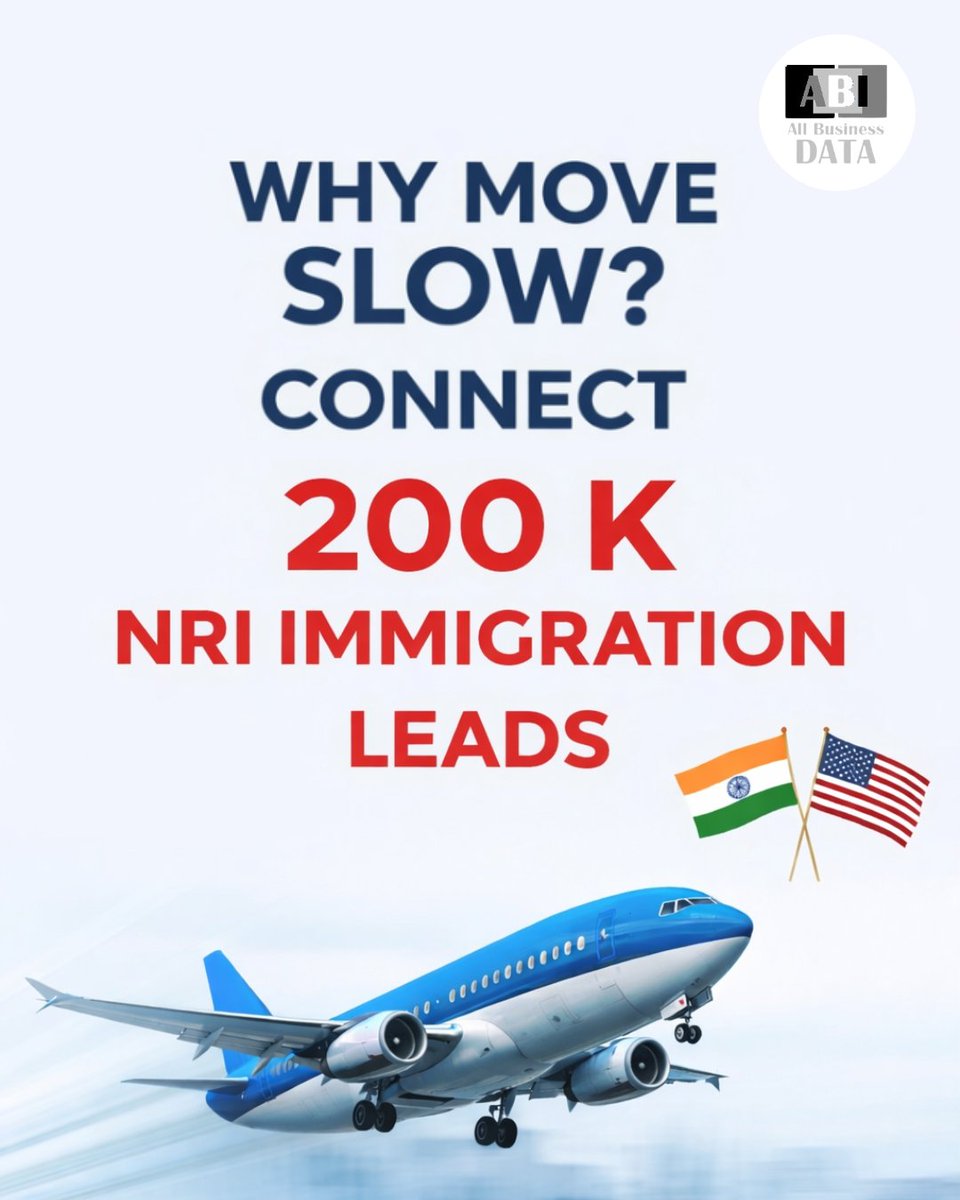 allbusinessdata's tweet photo. Stop waiting. Start connecting. 📈
Tap into 200K+ NRI Immigration Leads and watch your conversions soar.
.
Contact us:
Call/WhatsApp us at 858590112

#allbusinessdata #ImmigrationLeadsIndia #NRILeads #LeadGenerationService #ImmigrationConsultants #BusinessExpansion https://t.co/PEZ4nuu514