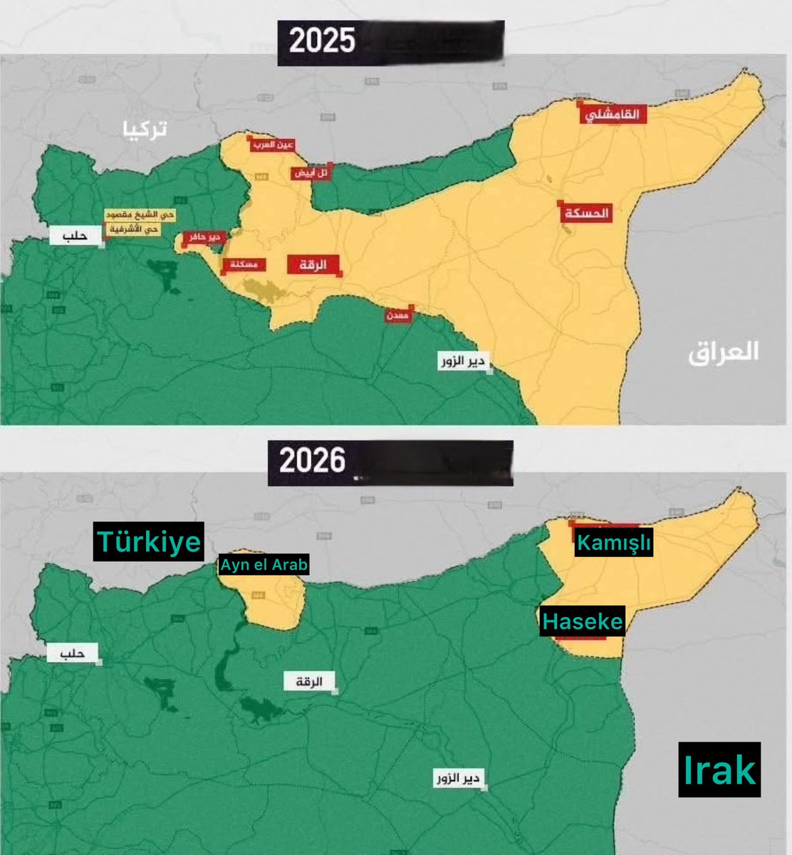 "100 bin savaşçımız var Şam'a yürürüz" diyordunuz..Şam size yürüdü!

ABD binlerce tır son teknoloji silahlar verdi CIA militanlarınızı eğitti.

Savaş istediniz savaştınız ve yenildiniz..

Petrol gaza sahalarını kaybettiniz.
Barajları santralleri kaybettiniz.
Sınır kapılarını