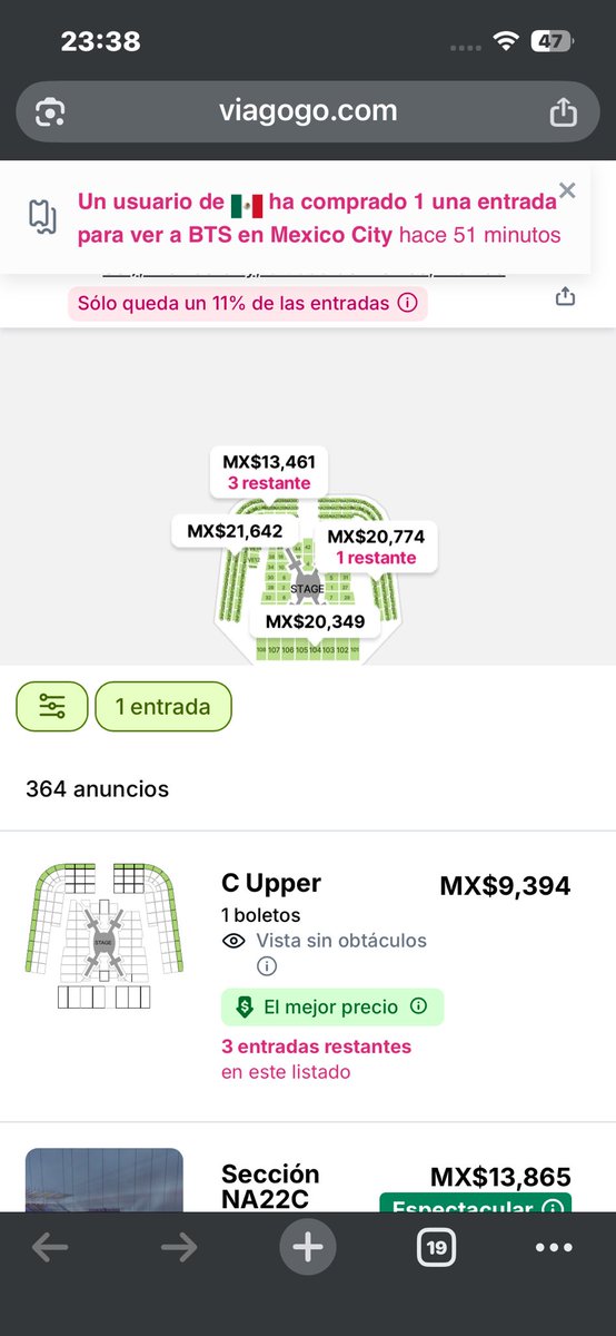 almamyri's tweet photo. @teccheckmx @AntimonopolioMX Reventas en Viagogo o fuera de los conciertos que la ley sea dura porque así es para todo lo que tiene que ver con OCESA https://t.co/XmiBqGpwLr