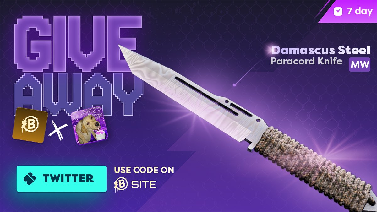 Paracord | Damascus Steel Giveaway 🎉 

To enter: 
✅ Follow Me &amp; <a href="/bdotsite/">BSite</a> 
✅ Like, Repost, &amp; Tag 2 friends 

🗓️ Ends in 1 week