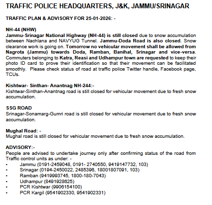 J&K Traffic Police tweet media