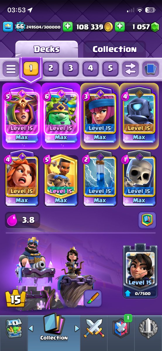 Brandonsuthe's tweet photo. Might be a little weird of a deck but it works for me #ClashRoyale #clashroyaldeck https://t.co/YCEbV6xOQP