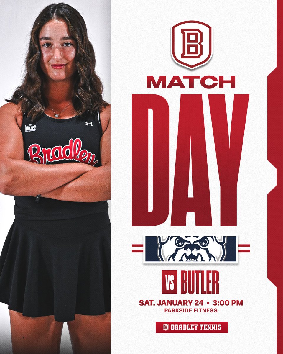 The Wait is Over -- 𝗜𝗧'𝗦 𝗠𝗔𝗧𝗖𝗛 𝗗𝗔𝗬!  

🎾 vs. <a href="/ButlerWTennis/">Butler Women’s Tennis</a> 
🗺️ Parkside Fitness - Pekin, IL
🕰️ 3:00 PM