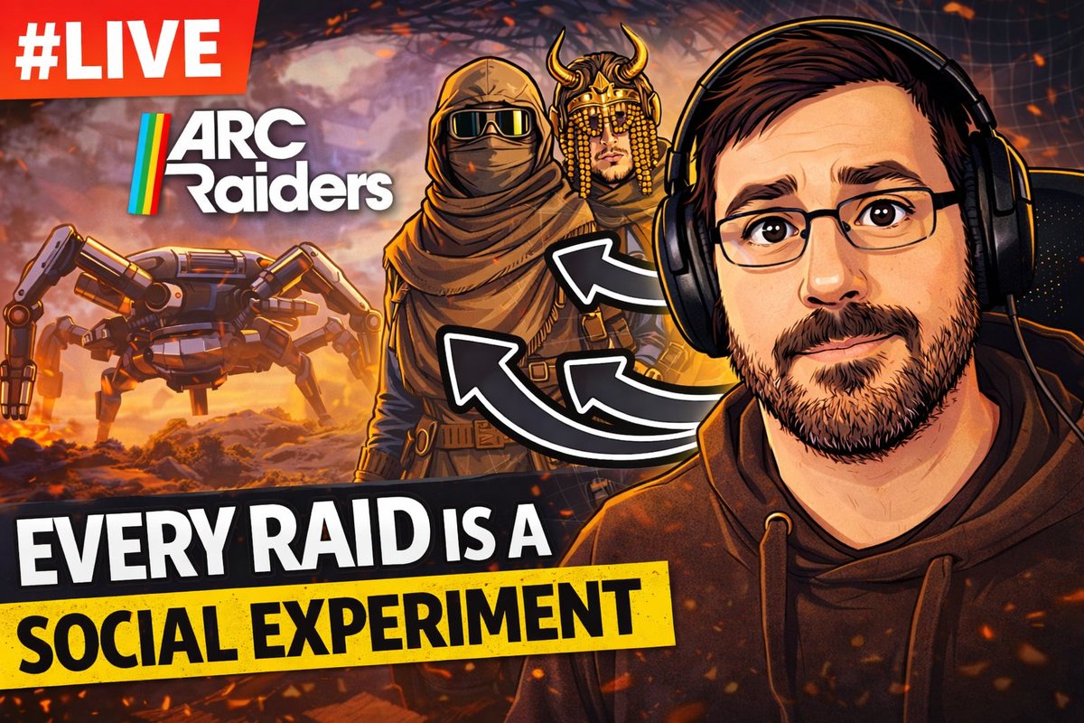 Sliveor's tweet photo. 🔴 LIVE | ARC Raiders
Every raid is a social experiment.
▶️ Twitch: https://t.co/95ZwKvaVxS
▶️ YouTube: https://t.co/lsbh3k8GLR
▶️ Kick: https://t.co/IaWEIDVvuC
#ARCRaiders #LiveGaming #FPS https://t.co/d0dcW2sP87